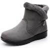 imageDADAWEN Womens Winter Warm Fur Lined Snow Boots Side Zipper Ankle Boots Outdoor Booties Comfortable Boots for WomenGrey