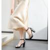 imageDADAWEN Platform Heels for Women Strappy Open Toe Rhinestone Block Chunky High heels Sandals Ankle Strap Heeled Sandals Wedding Party Dress Pumps ShoesBlack