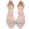 imageDADAWEN Platform Heels for Women Strappy Open Toe Rhinestone Block Chunky High heels Sandals Ankle Strap Heeled Sandals Wedding Party Dress Pumps ShoesGold