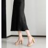 imageDADAWEN Platform Heels for Women Strappy Open Toe Rhinestone Block Chunky High heels Sandals Ankle Strap Heeled Sandals Wedding Party Dress Pumps ShoesNude