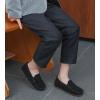 imageDADAWEN Toddler Little Kid Boys Girls Soft Suede Leather Slip On Loafer Flats Dress Shoes Casual Boat Shoes Wedding Church School Oxford Shoes LoafersBlack
