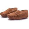 imageDADAWEN Toddler Little Kid Boys Girls Soft Suede Leather Slip On Loafer Flats Dress Shoes Casual Boat Shoes Wedding Church School Oxford Shoes LoafersBrown