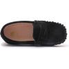 imageDADAWEN Toddler Little Kid Boys Girls Soft Suede Leather Slip On Loafer Flats Dress Shoes Casual Boat Shoes Wedding Church School Oxford Shoes LoafersBlack