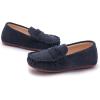 imageDADAWEN Toddler Little Kid Boys Girls Soft Suede Leather Slip On Loafer Flats Dress Shoes Casual Boat Shoes Wedding Church School Oxford Shoes LoafersBlue