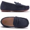 imageDADAWEN Toddler Little Kid Boys Girls Soft Suede Leather Slip On Loafer Flats Dress Shoes Casual Boat Shoes Wedding Church School Oxford Shoes LoafersBlue