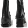 imageDADAWEN Womens Elastic Gore Chelsea Boots Chunky Block Heel Ankle BootiesBlack