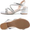 imageDADAWEN Womens Strappy Open Toe Rhinestone Low Block Chunky Heels Sandals Ankle Buckle Heeled Sandals Wedding Party Dress Pumps ShoesSilverRhinestone