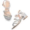 imageDADAWEN Womens Strappy Open Toe Rhinestone Low Block Chunky Heels Sandals Ankle Buckle Heeled Sandals Wedding Party Dress Pumps ShoesSilverRhinestone