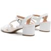 imageDADAWEN Womens Strappy Open Toe Rhinestone Low Block Chunky Heels Sandals Ankle Buckle Heeled Sandals Wedding Party Dress Pumps ShoesWhite