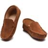 imageDADAWEN Toddler Little Kid Boys Girls Soft Suede Leather Slip On Flat Boat Dress Shoes Wedding Church Oxford Shoes LoafersBrown