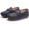 imageDADAWEN Toddler Little Kid Boys Girls Soft Leather Loafer Casual Moccasin Flats Dress Shoes Penny Slip On Boat Shoes School Wedding Church LoafersBlue