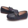 imageDADAWEN Toddler Little Kid Boys Girls Soft Leather Loafer Casual Moccasin Flats Dress Shoes Penny Slip On Boat Shoes School Wedding Church LoafersBlue