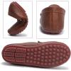 imageDADAWEN Toddler Little Kid Boys Girls Soft Leather Loafer Casual Moccasin Flats Dress Shoes Penny Slip On Boat Shoes School Wedding Church LoafersBrown