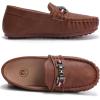 imageDADAWEN Toddler Little Kid Boys Girls Soft Leather Loafer Casual Moccasin Flats Dress Shoes Penny Slip On Boat Shoes School Wedding Church LoafersBrown
