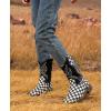 imageDADAWEN Boys Girls Cowboy Boots Embroidery Glitter Mid Calf Square Toe Kids Western Cowgirl Boots Riding Shoes ToddlerLittle KidBig KidBlack