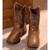 imageDADAWEN Boys Girls Cowboy Boots Embroidery Glitter Mid Calf Square Toe Kids Western Cowgirl Boots Riding Shoes ToddlerLittle KidBig KidBrown
