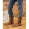 imageDADAWEN Boys Girls Cowboy Boots Embroidery Glitter Mid Calf Square Toe Kids Western Cowgirl Boots Riding Shoes ToddlerLittle KidBig KidBrown