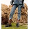 imageDADAWEN Boys Girls Cowboy Boots Bumps Embroidery Square Toe Mid Calf Western Cowgirl Boots Riding Shoes Toddler Little Kid Big KidBlack