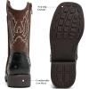 imageDADAWEN Boys Girls Cowboy Boots Bumps Embroidery Square Toe Mid Calf Western Cowgirl Boots Riding Shoes Toddler Little Kid Big KidBlack