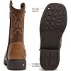 imageDADAWEN Boys Girls Cowboy Boots Bumps Embroidery Square Toe Mid Calf Western Cowgirl Boots Riding Shoes Toddler Little Kid Big KidBrown