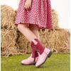 imageDADAWEN Boys Girls Cowboy Boots Bumps Embroidery Square Toe Mid Calf Western Cowgirl Boots Riding Shoes Toddler Little Kid Big KidPink