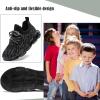 imageDADAWEN ToddlerLittle Kid Boys Girls Lightweight Breathable Sneakers Strap Athletic Tennis Shoes for Running WalkingBlack