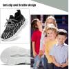 imageDADAWEN ToddlerLittle Kid Boys Girls Lightweight Breathable Sneakers Strap Athletic Tennis Shoes for Running WalkingBlack and White
