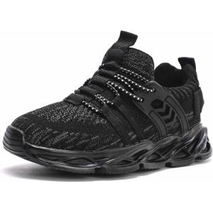imageDADAWEN ToddlerLittle Kid Boys Girls Lightweight Breathable Sneakers Strap Athletic Tennis Shoes for Running WalkingBlack 02