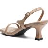 imageDADAWEN Womens Dressy Strappy Low Kitten Heel Square Open Toe Sandals Buckle Strap Summer Dress Shoes Pumps for Party Wedding Dance EveningNude