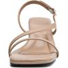 imageDADAWEN Womens Dressy Strappy Low Kitten Heel Square Open Toe Sandals Buckle Strap Summer Dress Shoes Pumps for Party Wedding Dance EveningNude