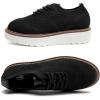 imageDADAWEN Womens Platform LaceUp Wingtips Square Toe Oxford Shoes Mesh Breathable Knit Comfort Casual Dressy School Work Dress ShoesBlack