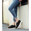 imageDADAWEN Womens Platform LaceUp Wingtips Square Toe Oxford Shoes Mesh Breathable Knit Comfort Casual Dressy School Work Dress ShoesBlack