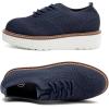 imageDADAWEN Womens Platform LaceUp Wingtips Square Toe Oxford Shoes Mesh Breathable Knit Comfort Casual Dressy School Work Dress ShoesDark Blue