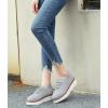 imageDADAWEN Womens Platform LaceUp Wingtips Square Toe Oxford Shoes Mesh Breathable Knit Comfort Casual Dressy School Work Dress ShoesGrey