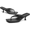 imageDADAWEN Womens Kitten Heels Thong Sandals Square Open Toe Flip Flop Heels Slip On Fashion Summer Dressy Party Wedding Pumps Heeled SandalsBlack