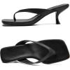 imageDADAWEN Womens Kitten Heels Thong Sandals Square Open Toe Flip Flop Heels Slip On Fashion Summer Dressy Party Wedding Pumps Heeled SandalsBlack