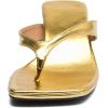 imageDADAWEN Womens Kitten Heels Thong Sandals Square Open Toe Flip Flop Heels Slip On Fashion Summer Dressy Party Wedding Pumps Heeled SandalsGold