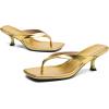 imageDADAWEN Womens Kitten Heels Thong Sandals Square Open Toe Flip Flop Heels Slip On Fashion Summer Dressy Party Wedding Pumps Heeled SandalsGold
