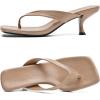imageDADAWEN Womens Kitten Heels Thong Sandals Square Open Toe Flip Flop Heels Slip On Fashion Summer Dressy Party Wedding Pumps Heeled SandalsNude