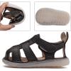 imageDADAWEN Baby Boys Girls Closed Toe Summer Sandals Lightweight NonSlip Soft Sole Leather Athletic Sandals Outdoor Toddler First Walking ShoesBlack