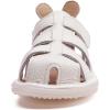 imageDADAWEN Baby Boys Girls Closed Toe Summer Sandals Lightweight NonSlip Soft Sole Leather Athletic Sandals Outdoor Toddler First Walking ShoesWhite