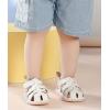 imageDADAWEN Baby Boys Girls Closed Toe Summer Sandals Lightweight NonSlip Soft Sole Leather Athletic Sandals Outdoor Toddler First Walking ShoesWhite