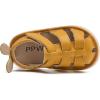 imageDADAWEN Baby Boys Girls Closed Toe Summer Sandals Lightweight NonSlip Soft Sole Leather Athletic Sandals Outdoor Toddler First Walking ShoesYellow