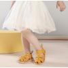 imageDADAWEN Baby Boys Girls Closed Toe Summer Sandals Lightweight NonSlip Soft Sole Leather Athletic Sandals Outdoor Toddler First Walking ShoesYellow