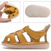 imageDADAWEN Baby Boys Girls Closed Toe Summer Sandals Lightweight NonSlip Soft Sole Leather Athletic Sandals Outdoor Toddler First Walking ShoesYellow