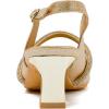 imageDADAWEN Womens Slingback Kitten Heels Closed Pointed Toe Low Heels Wedding Party Dress Pumps ShoesGold