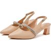 imageDADAWEN Womens Slingback Kitten Heels Closed Pointed Toe Low Heels Wedding Party Dress Pumps ShoesNude