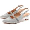 imageDADAWEN Womens Slingback Kitten Heels Closed Pointed Toe Low Heels Wedding Party Dress Pumps ShoesSilver
