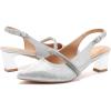 imageDADAWEN Womens Slingback Kitten Heels Closed Pointed Toe Low Heels Wedding Party Dress Pumps ShoesSilver
