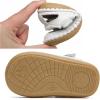 imageDADAWEN Toddler Girls Leather Closed Toe Summer Sandals Lightweight NonSlip Soft Sole Cute Flat Shoes Baby Flower Girl ShoesWhite